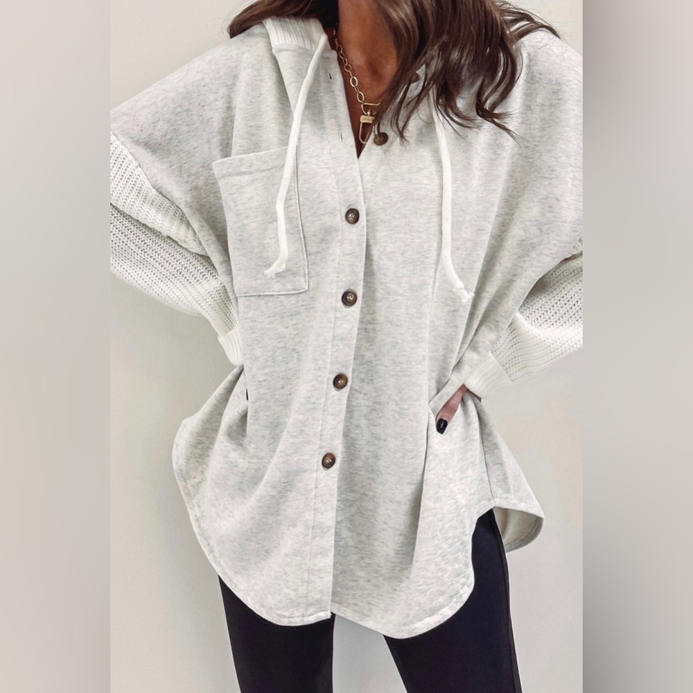 Cute Cute Heather Gray Shacket - Picture 2 of 6